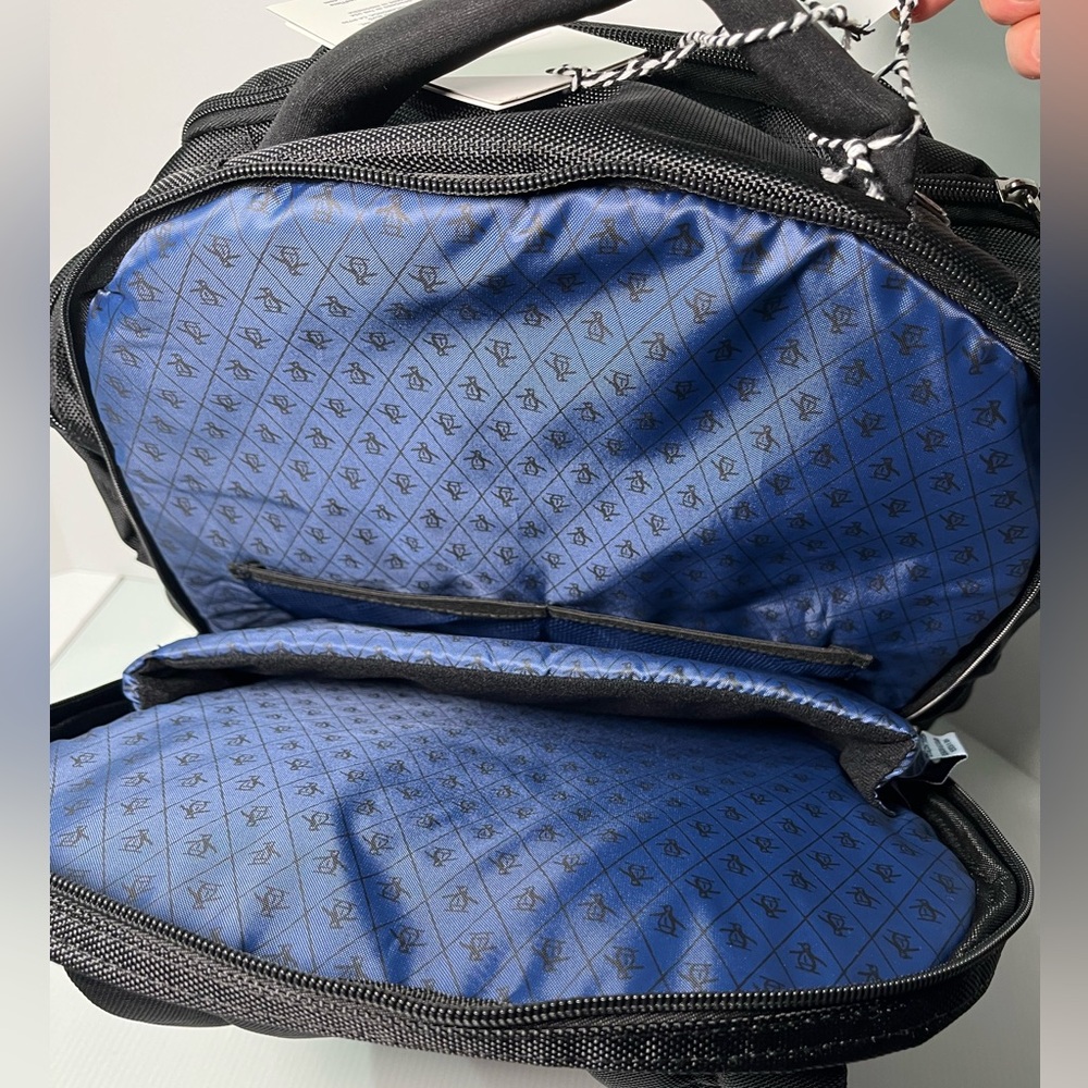 ORIGINAL PENGUIN 9 Pocket Laptop Backpack Padded back & straps - Black - Picture 11 of 16